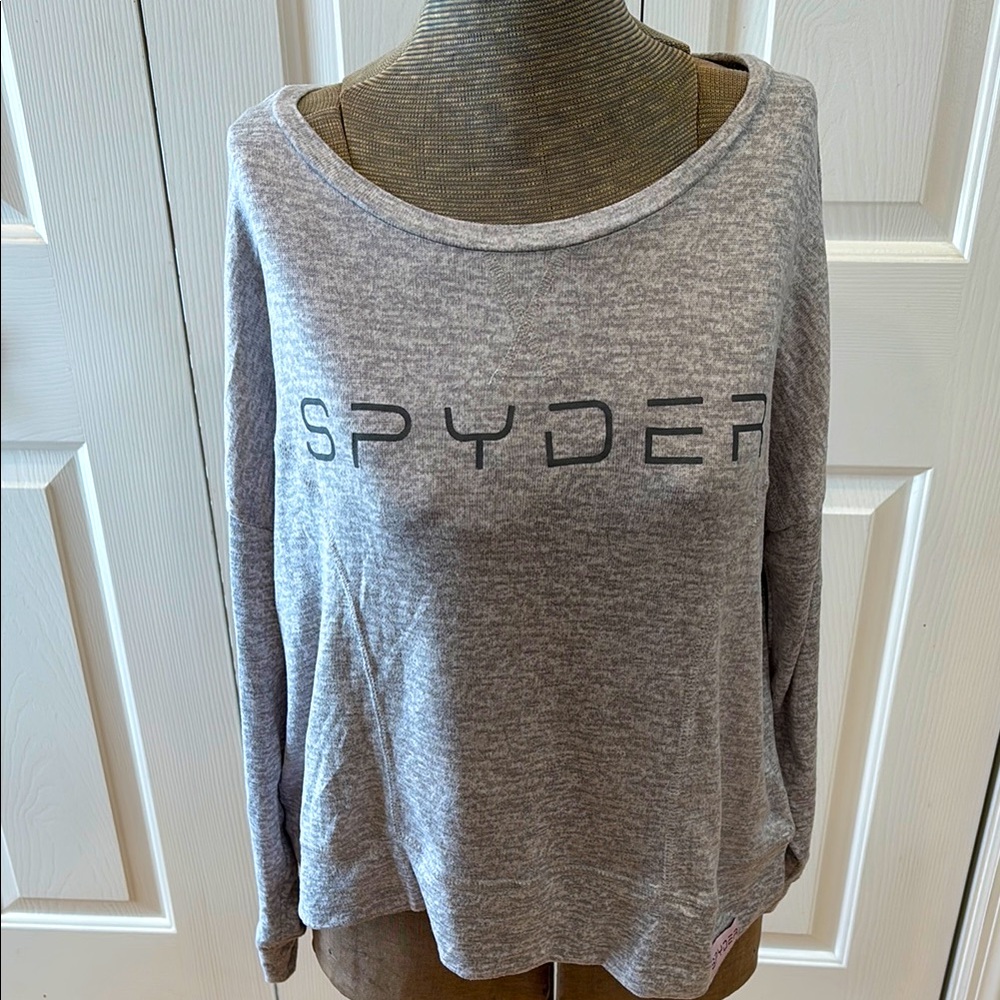 Spyder heathered gray crewneck long sleep relaxed style shirt